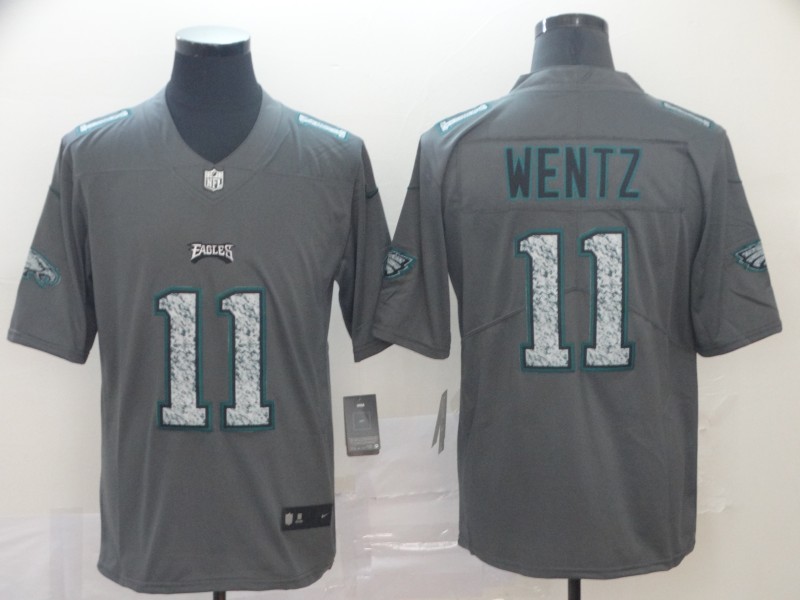 Men's Philadelphia Eagles Carson Wentz #11 Gray Jersey